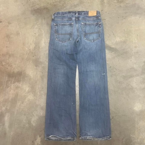 Y2K hollister men's blue Hermosa low rise boot cut flare wide leg‎ skater jeans - Picture 1 of 7